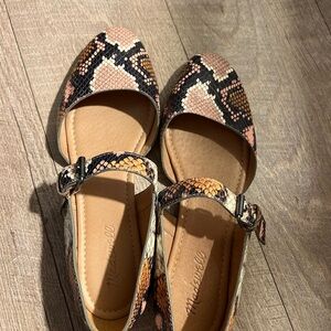 Madewell Leather Mary Jane’s Snakeskin